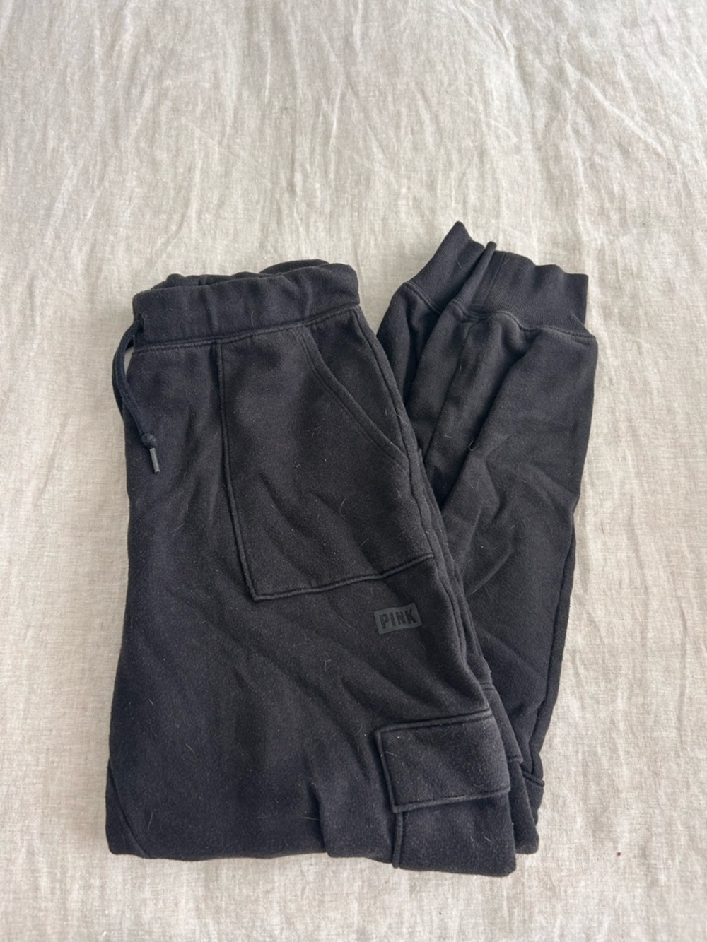 PINK Victoria's Secret Black Cargo Joggers